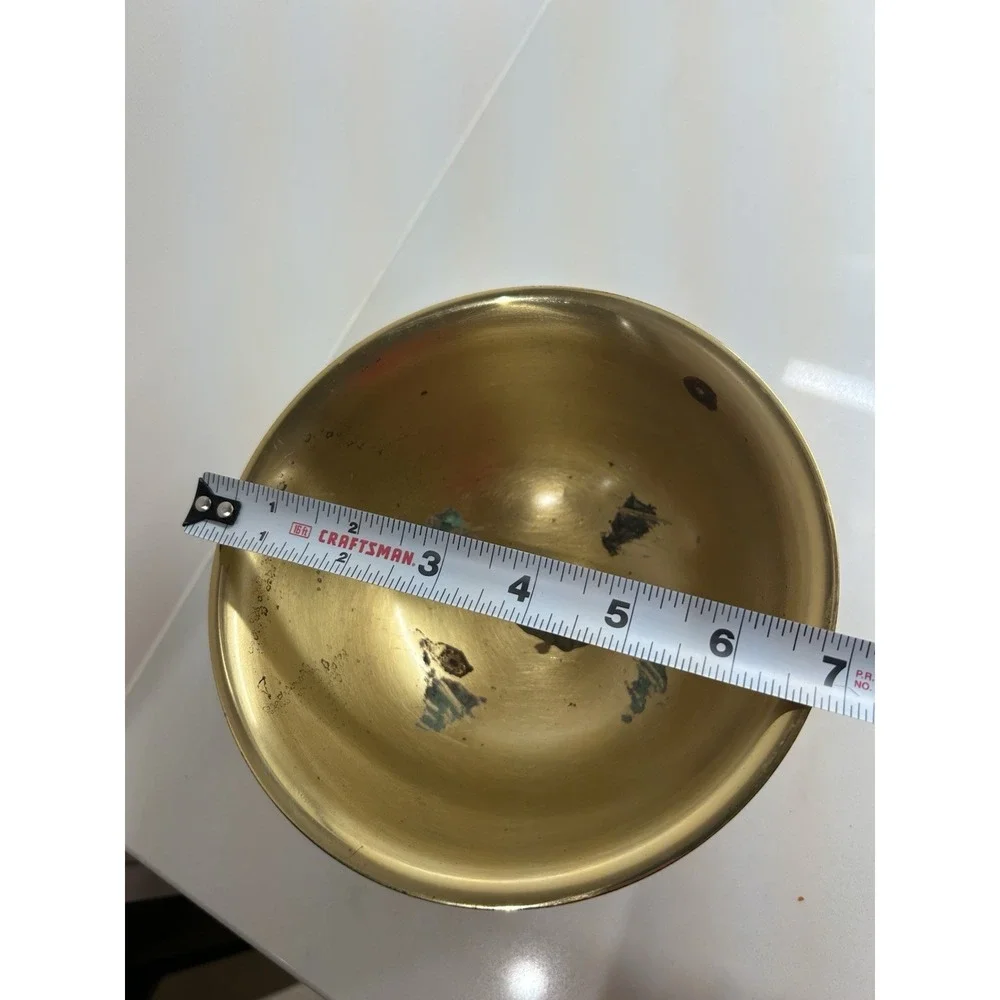 Vintage Brass Pedestal Bowl Traditional Heritage Decor